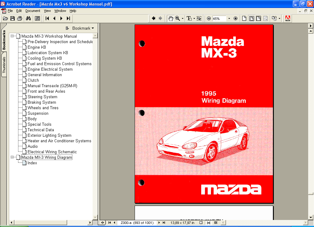 download Mazda MX3 V6 workshop manual