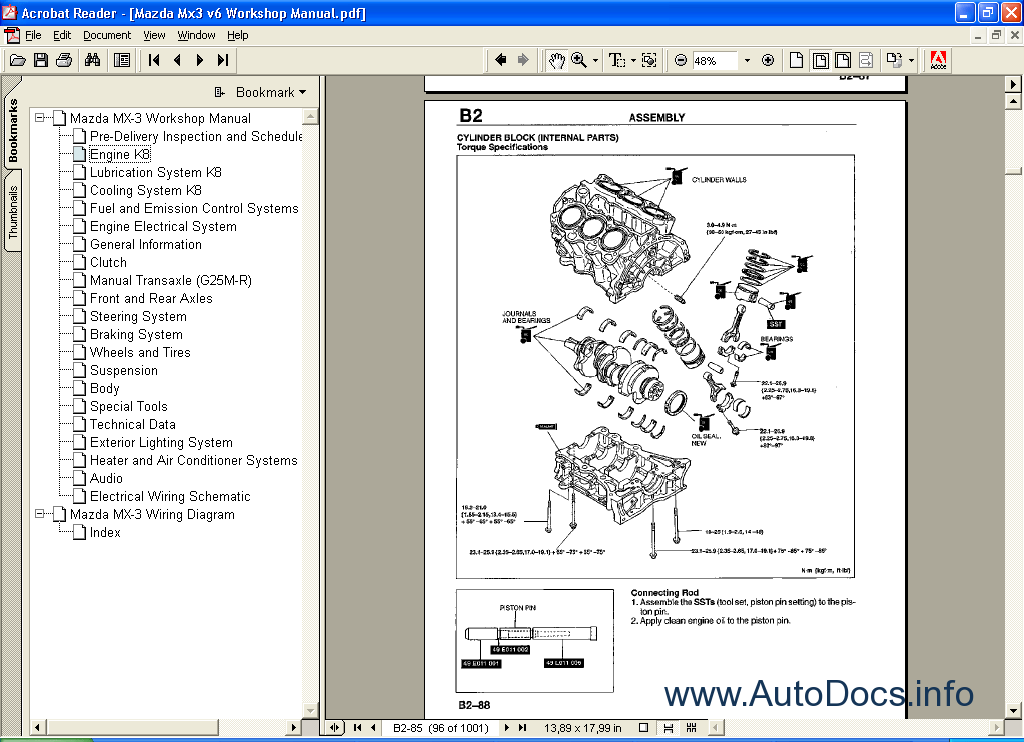 download Mazda MX3 V6 workshop manual