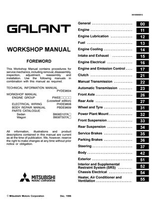 download Mitsubishi Galant workshop manual