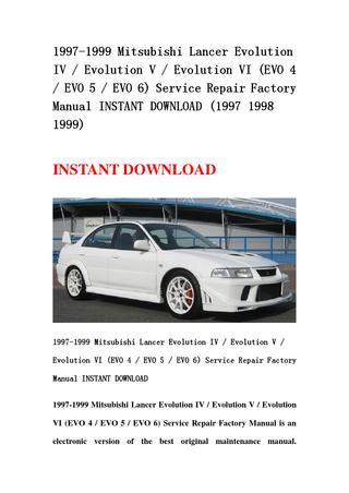 download Mitsubishi Lancer EVO 4 5 workshop manual