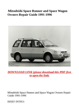 download Mitsubishi Space Runner workshop manual