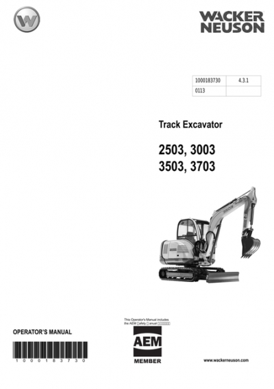 download Neuson 3003 excavator able workshop manual