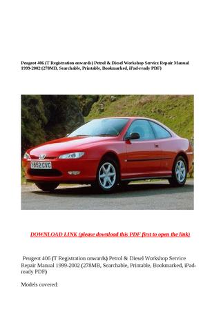 download PEUGEOT 406 workshop manual