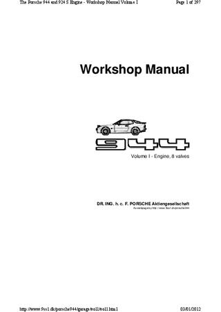 download Porsche 944 Car Manual Manual workshop manual