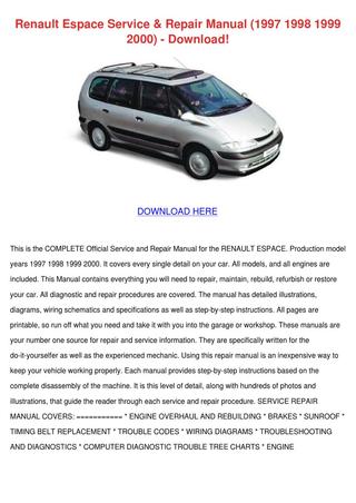 download Renault AVANTIME workshop manual