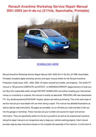 download Renault Laguna En Fr De Ru  Printable able workshop manual