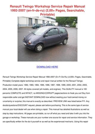 download Renault Twingo II able workshop manual