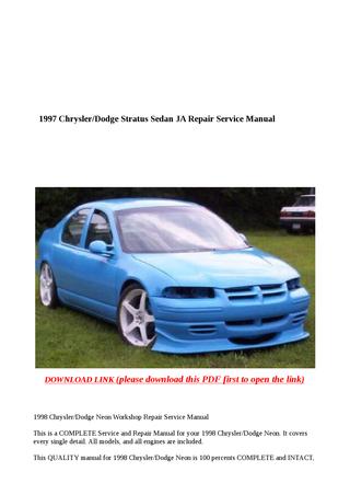 download STRATUS JA workshop manual