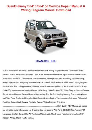 download SUZUKI JIMNY workshop manual