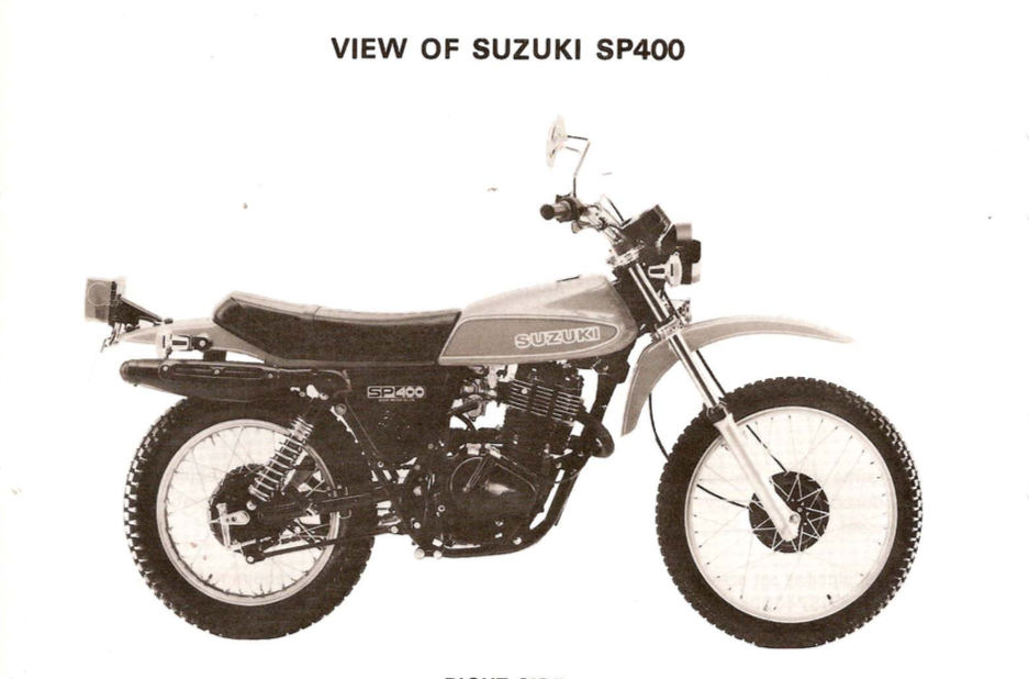 download SUZUKI SP400 Motorcycle Shop SP 400 able workshop manual