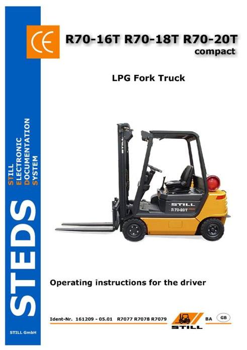 download Still Fork Truck Forklift R70 16 R70 18 R70 20 compact Master workshop manual