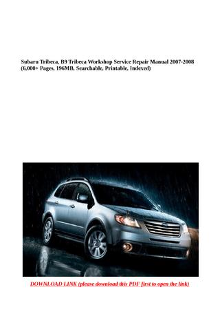 download Subaru B9 Tribeca workshop manual