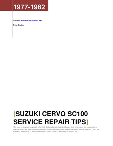 download Suzuki Cervo SC100 able workshop manual