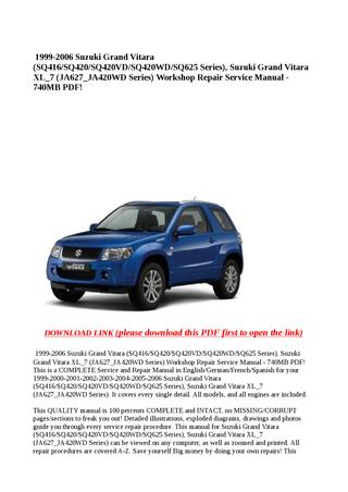 download Suzuki SQ420WD workshop manual