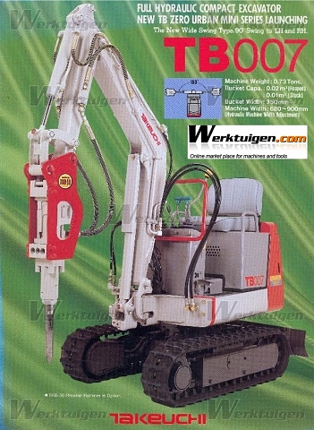 download TAKEUCHI Excavator TB007 able workshop manual