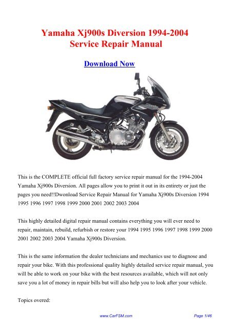 download YAMAHA MOTORCYCLES YN50 able workshop manual